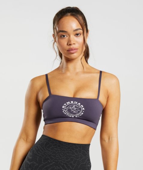 Women's Gymshark Legacy Bandeau Sports Bra Purple | NZ 9ADOLJ